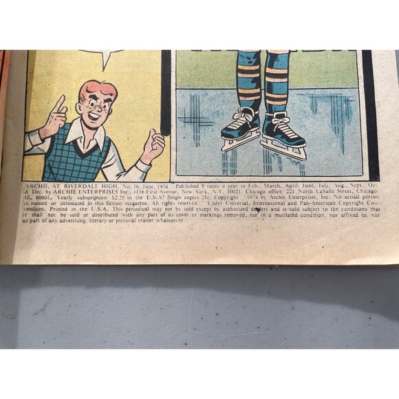 Archie Series Archie At Riverdale High #16 June 1974 Comic Book Bagged Boarded - Picture 4 of 6